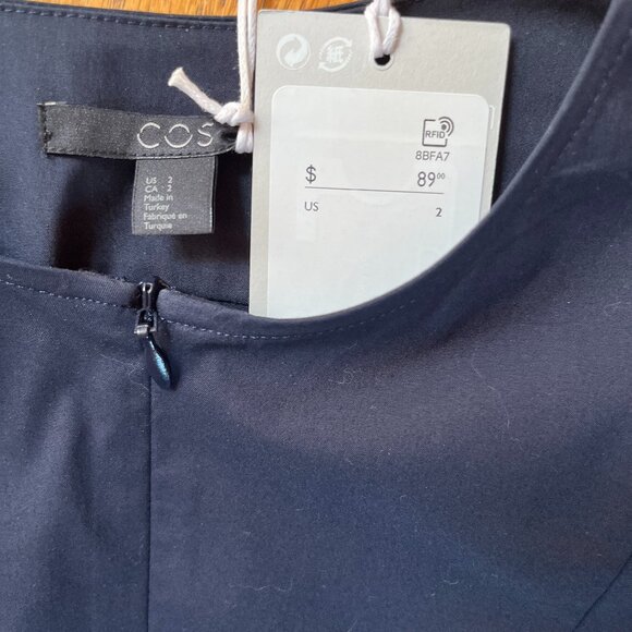 COS Navy Blue Women's Shirt w/ Zip Size 2 NWT - Picture 4 of 4